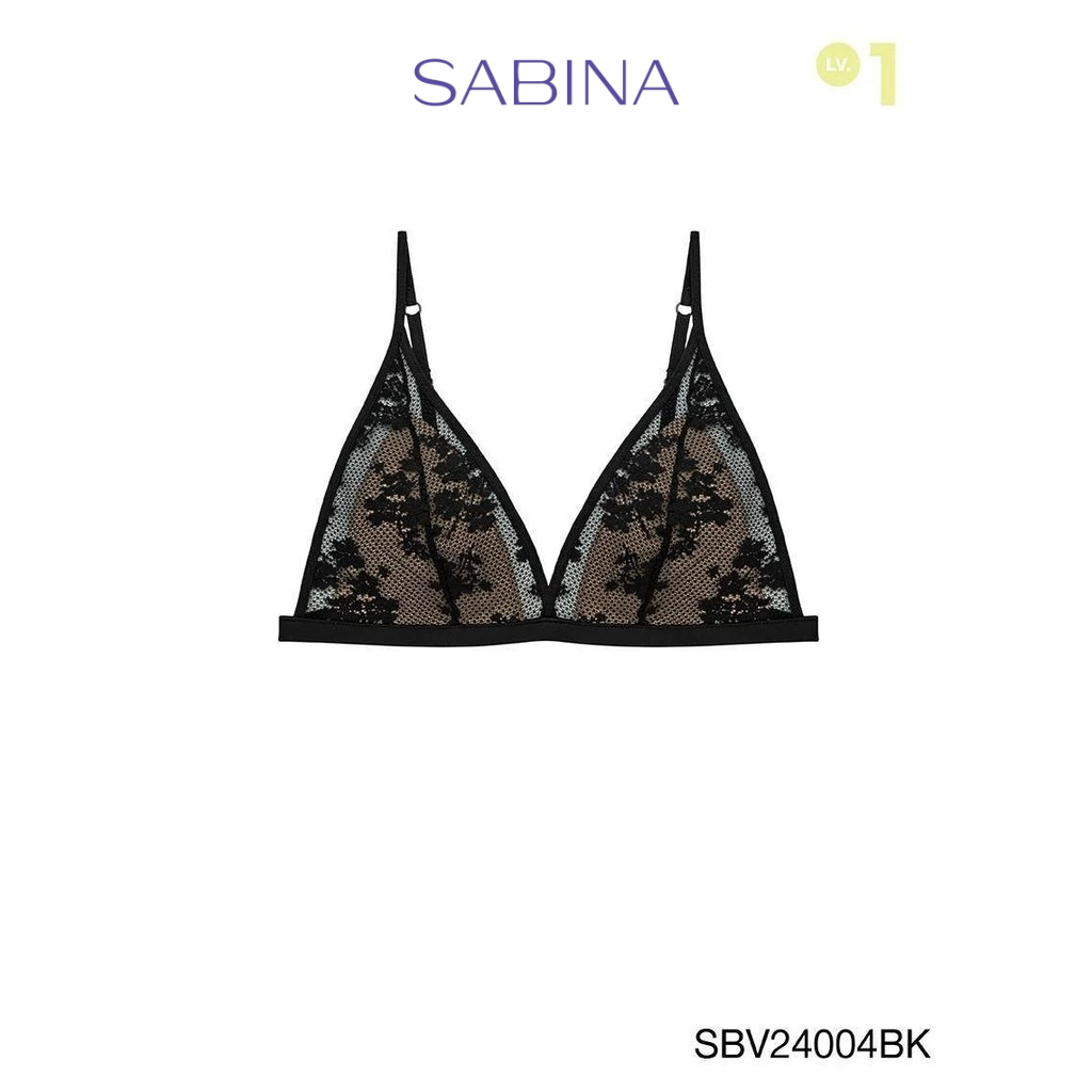 Sabina Mad Moiselle Basic Lace A/W 24 Level 1 เสื้อชั้นใน ไร้โครง รหัส SBV24004BK - สีดำ