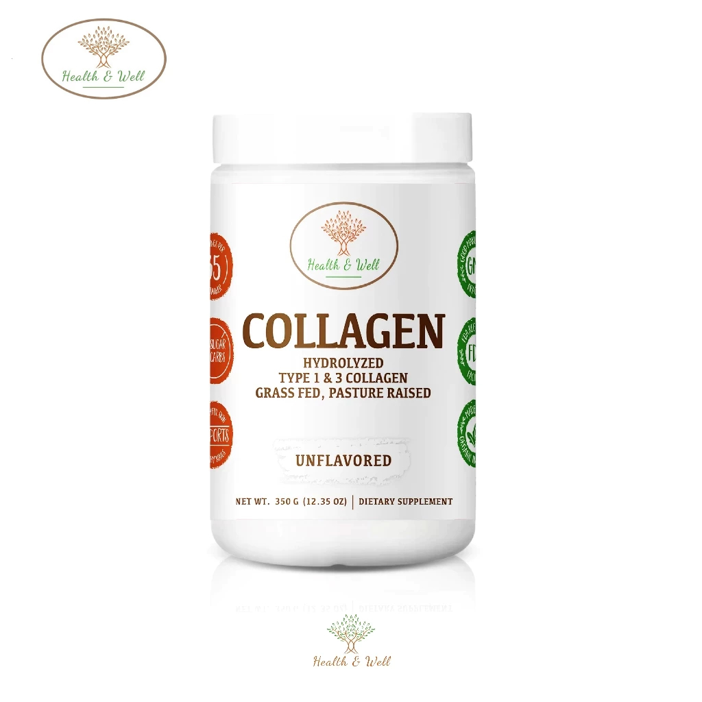 คอลลาเจน โดย เฮลแอนด์เวลล์  Hydrolyze Collagen type I and III by Health and Well ( Product Import fr