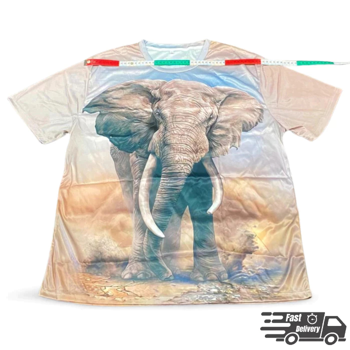 Stylish casual digital print elephant T-shirt