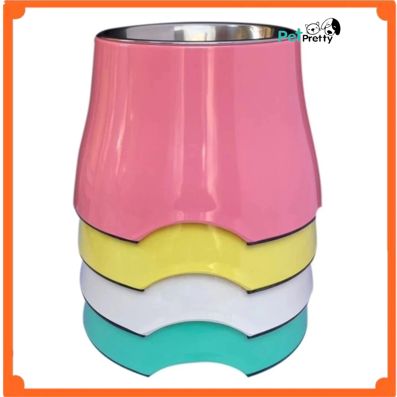 Sukina petto ชามอาหารสุนัข ชามแสตนเลส ชามยกสูง size S,M L มี 4สี  ชามสัตว์เลี้ยง  ชามแมว (สุกินะ เพ็ทโตะ)