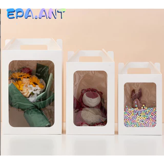 🌈EPA🌈กล่องหน้าใส กล่องของขวัญแบบ DIYพับเองได้ มี3ขนาด ทรงหูจับ