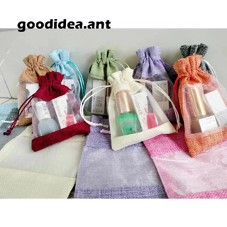 GIDA✏️พร้อมส่ง ถุงผ้าใส่ของ ถุงผ้าหูรูด กระเป๋ากระสอบ หน้าใส…