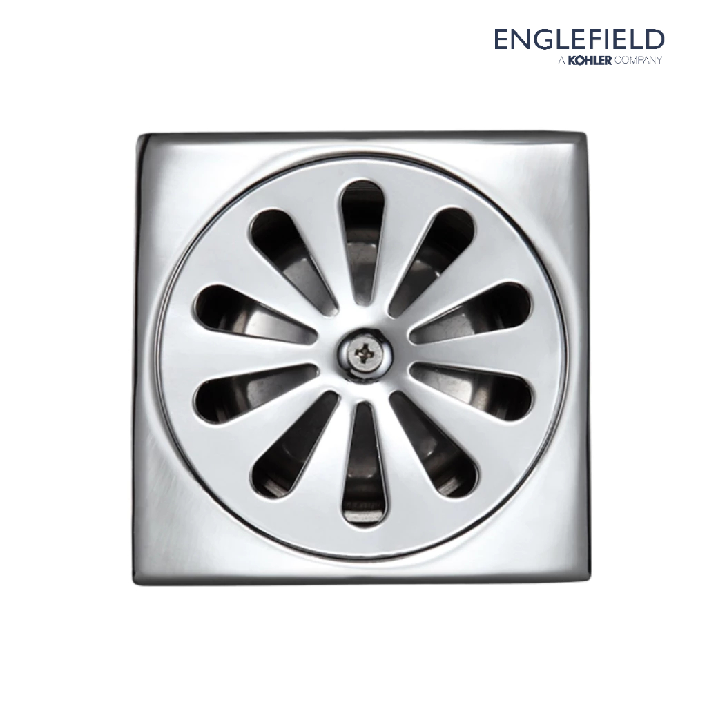ENGLEFIELD Brass floor drain - square ตะแกรงกันกลิ่นทองเหลืองแบบเหลี่ยมเกลียว K-5276X-CP