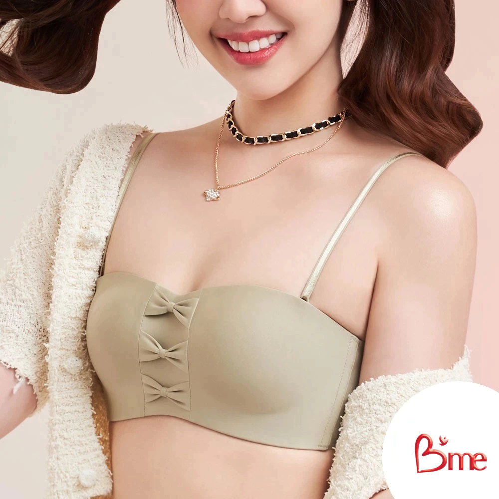 B'me เสื้อชั้นในไร้โครงถอดสาย level 1 ฟองบาง รุ่น ME1K41 สีนู้ด สีน้ำตาล สีเขียว
