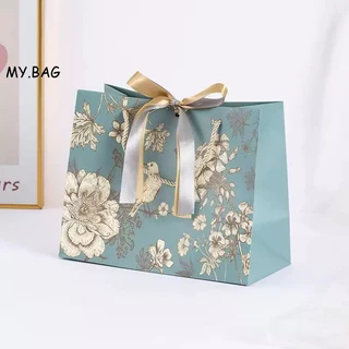 🌷🌷BAG🌷🌷 ถุงกระดาษ bag ถุงพิมพ์ลาย พร้อมโบว์ ลายดอกไม้ มี 4 ขนาด