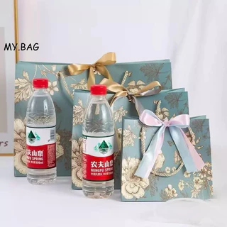 🌷🌷BAG🌷🌷 ถุงกระดาษ bag ถุงพิมพ์ลาย พร้อมโบว์ ลายดอกไม้ มี 4 ขนาด