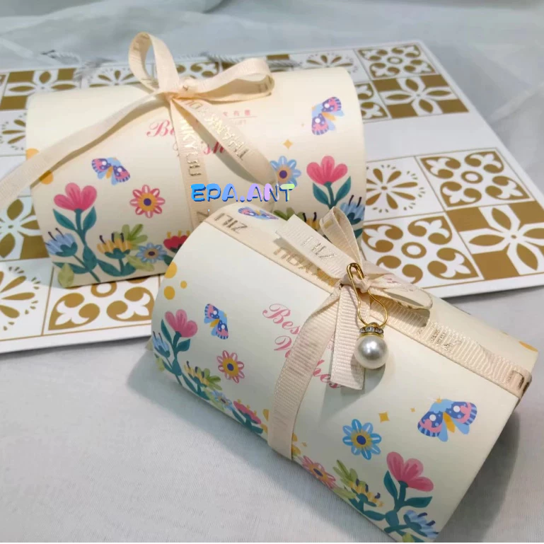 🍭EPA🍭กล่องทรงยาว ลายดอกเดซี่ ใส่ช็อคโกแลต ลุกอม ของขวัญ