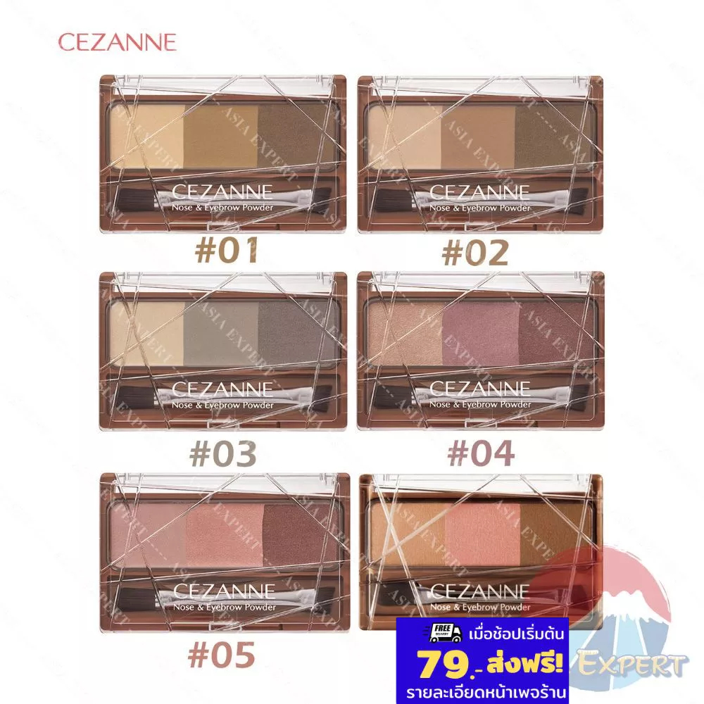 CEZANNE Nose & Eyebrow powder 6สี พาเลตต์เขียนคิ้วแบบฝุ่น