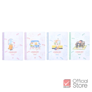 [ซื้อ2แถม1] Elephant สมุดโน๊ต สมุดสันห่วง พลาสติก Mellow Ring A5 ลิควิดแคท V.2 จำนวน 1 เล่ม คละลาย