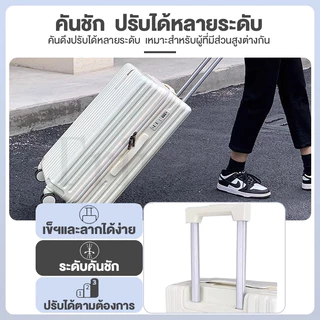 กระเป๋าเดินทาง 20/24นิ้ว กระเป๋าเดินทางเฟรมซิป ABS+PC ทนทาน วัสดุแข็ง ผิวเรียบ สีลูกกวาด พร้อมตะขอ