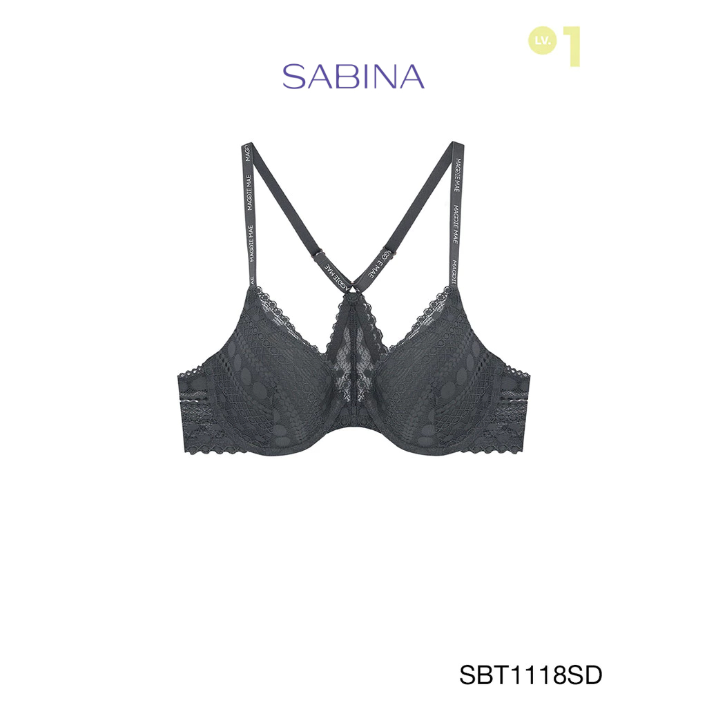 SABINA l Maggie Mae Call Me Your Darling เสื้อชั้นในมีโครง รหัส SBT1118SD - สีเทาเข้ม