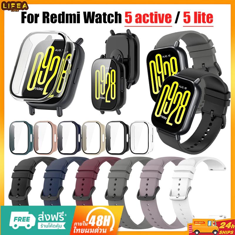【เคส+สาย】 สําหรับ Xiaomi Redmi Watch 5active นาฬิกา สาย สำรอง สายซิลิโคน mi watch 5 lite เคส Redmi watch 5active