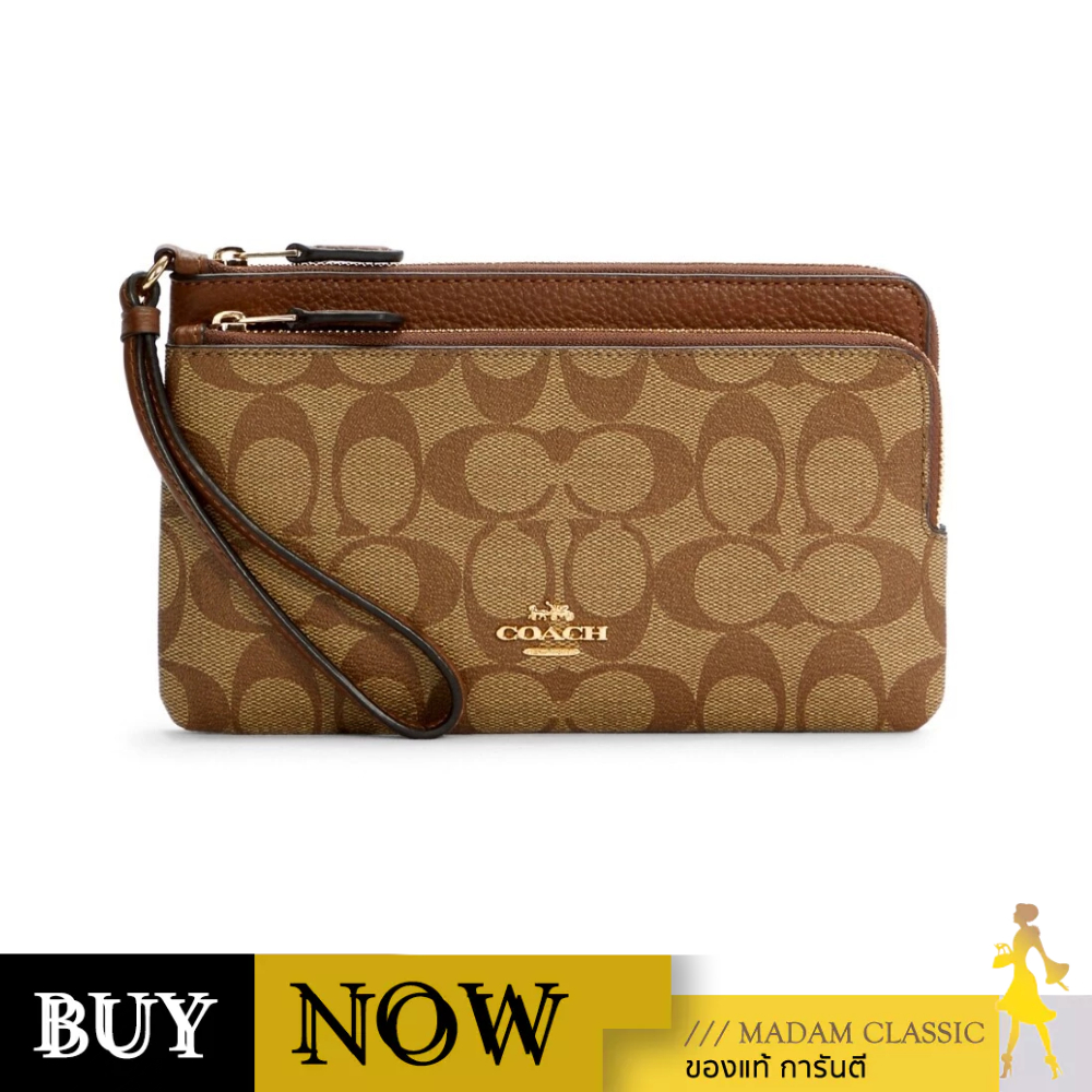 กระเป๋าคล้องมือ COACH C5576 DOUBLE ZIP WALLET IN SIGNATURE CANVAS (IME74) BY:Madamclassic
