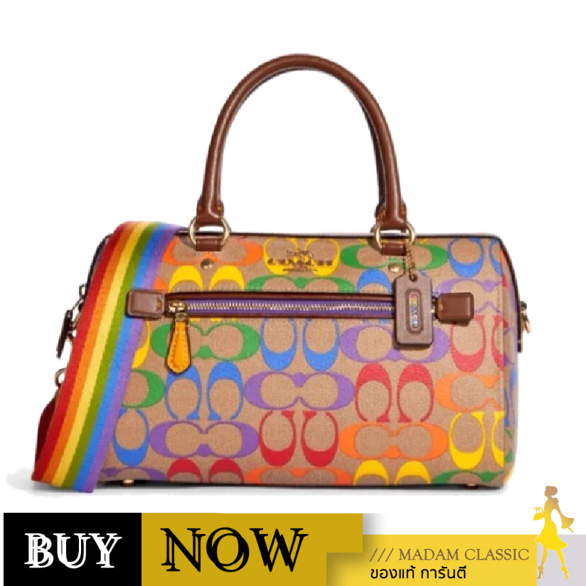 COACH CA615 ROWAN SATCHEL IN RAINBOW SIGNATURE CANVAS (IME7V) BY:Madamclassic