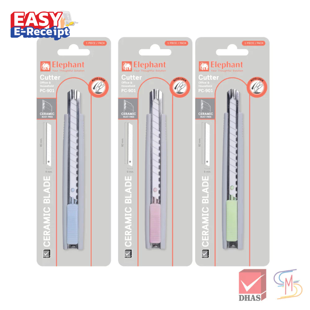 Elephant ตราช้าง คัตเตอร์ รุ่น PC-901 9 มม. จำนวน 1 อัน