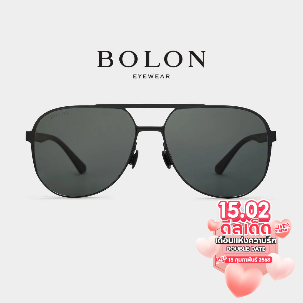 Bolon Bundang BL8118 กรอบแว่นแบรนด์เนม โบลอน แว่นกันแดด แว่นแฟชั่น ทรงวินเทจ ออโต้เปลี่ยนสี เลนส์โพลาไรซ์ ป้องกันยูวี