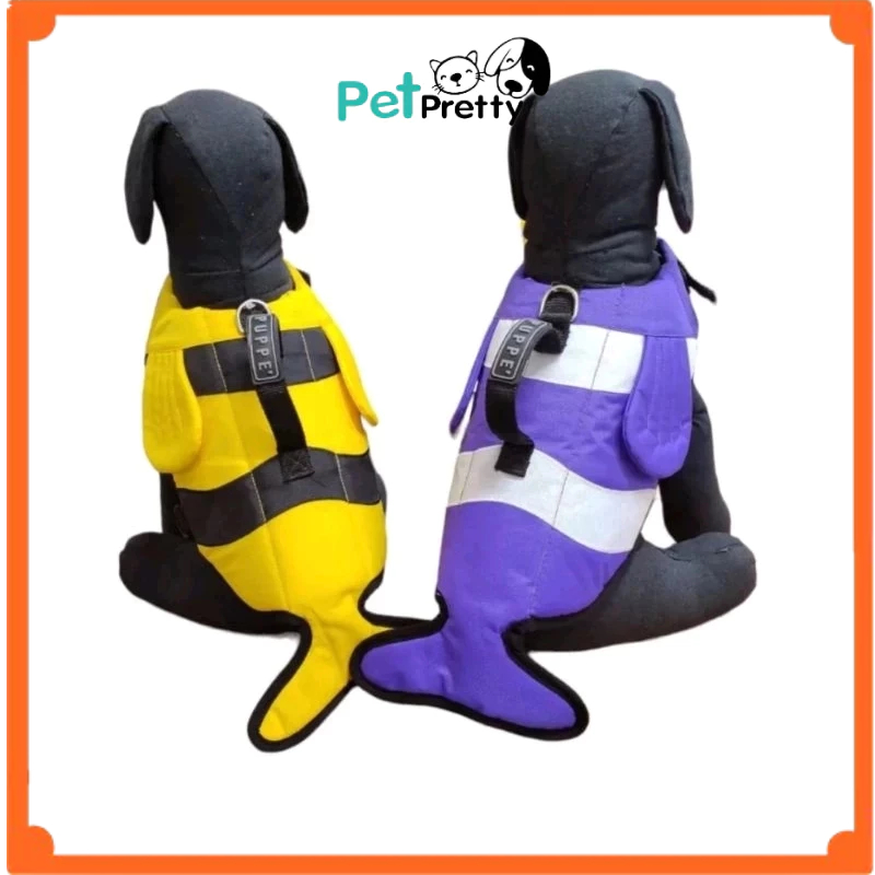 PUPPE เสื้อชูชีพสุนัข  XXS ปลาการ์ตูน/สีชมพู รอบอก24-30เซน มีหูหิ้วแข็งแรง ( เสื้อชูชีพสัตว์เลี้ยง  