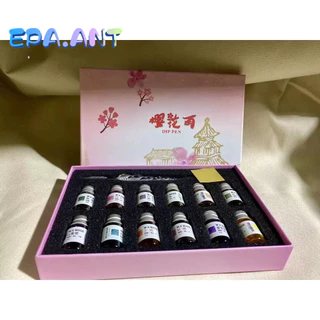 🌷EPA🌷ปากกา ปากกาน้ำ หมึกเยอะ เขียนง่าย ปากกาแก้ว ชุด12สี