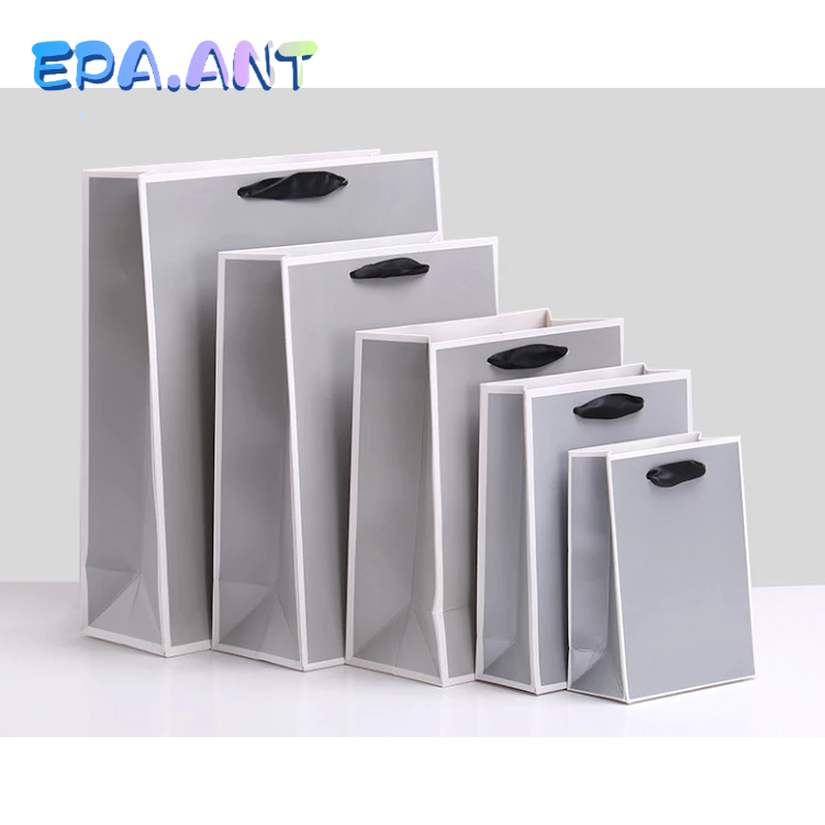 (ขายดีที่สุด)ถุงกระดาษคราฟท์มีหูหิ้วร้อยเชือก สีแดง/ชมพู/เขียวทิฟฟานี่/ส้ม/เทาขอบขาว/ขาวขอบดำ แนวตั้ง แนวนอน - รูปที่ 3