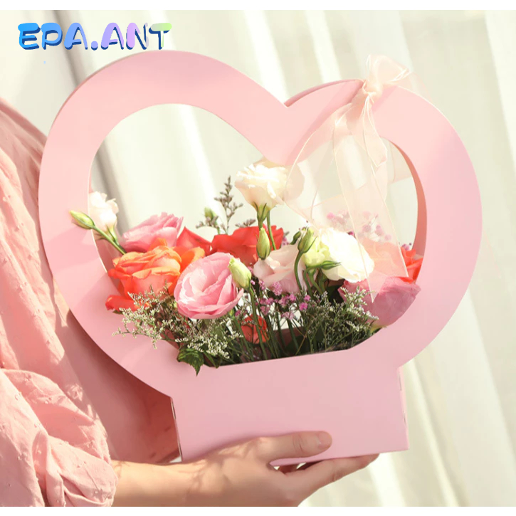 EPA กล่องของขวัญใส่ดอกไม้ ทรงหัวใจใหญ่ ประดับตกแต่ง วานเลนไทน์ วันพิเศษ