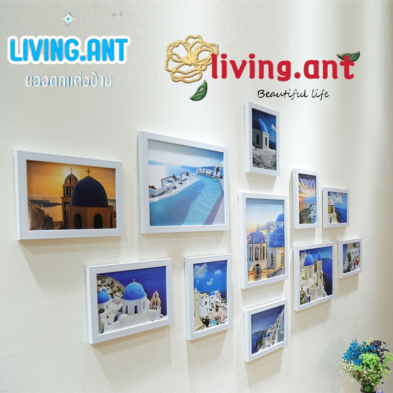 👑 LivingAnt 👑กรอบรูปแบบแขวน ภาพติดผนังพร้อมติดตั้ง