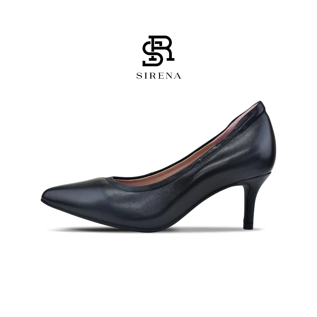 SIRENA รองเท้าหนังแท้ ส้น 2.5 นิ้ว รุ่น ISABELLA สีดำ | รองเท้าคัทชูผู้หญิง ไซส์ 34 - 45