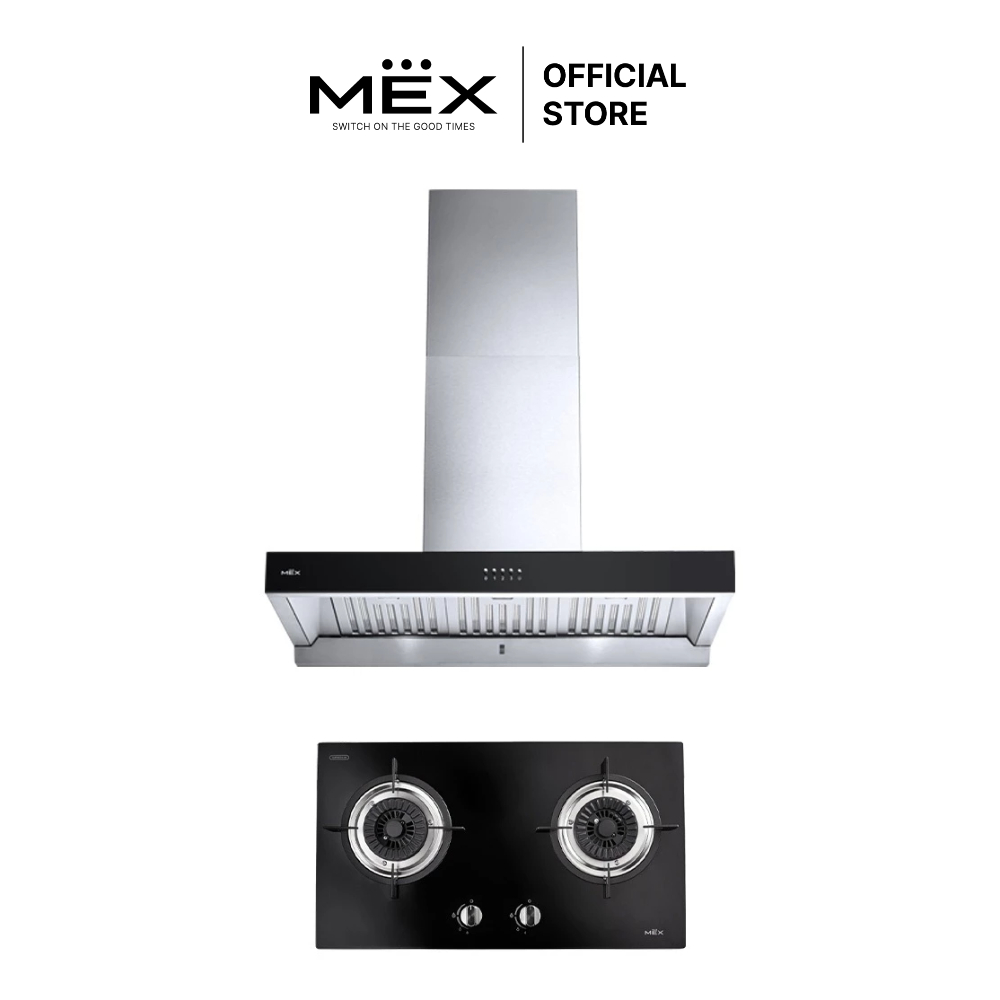 MEX Set รุ่น V712M + K632BFX90 เตาแก๊สและเครื่องดูดควัน (ชนิดติดตั้งในเฟอร์นิเจอร์)