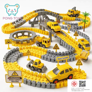 ชุดรถก่อสร้าง DIY รางรถไฟใหญ่ 3-5 ปี เก็บเงินปลายทาง ส่งเร็ว ของเล่นฝึกสมองเด็กผู้ชาย