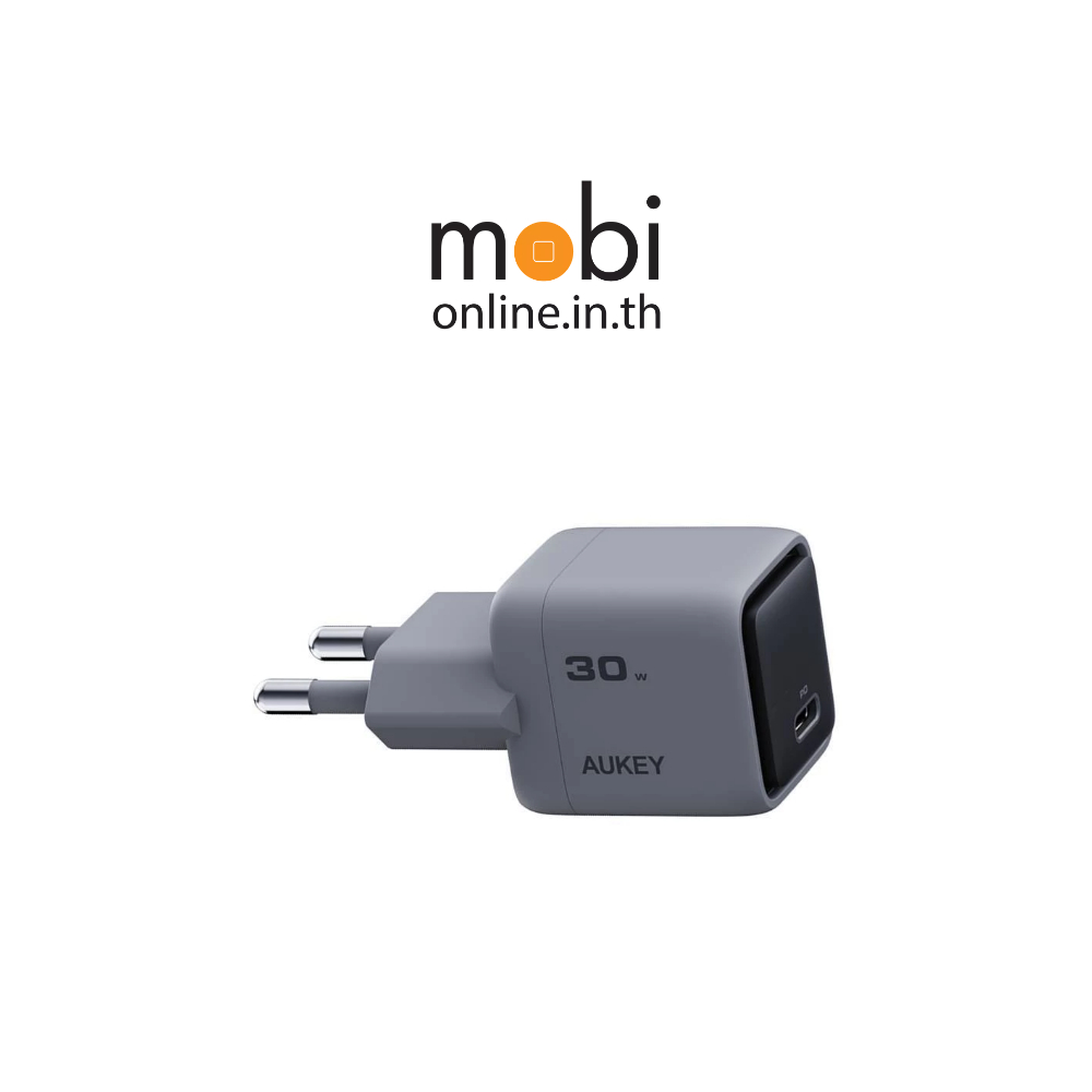 อะแดปเตอร์ AUKEY Wall USB Charger 1 USB-C (PD30W) GaN Gray (PA-C1) (TISI)