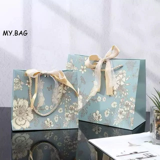 🌷🌷BAG🌷🌷 ถุงกระดาษ bag ถุงพิมพ์ลาย พร้อมโบว์ ลายดอกไม้ มี 4 ขนาด