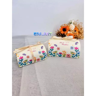 🍭EPA🍭กล่องทรงยาว ลายดอกเดซี่ ใส่ช็อคโกแลต ลุกอม ของขวัญ
