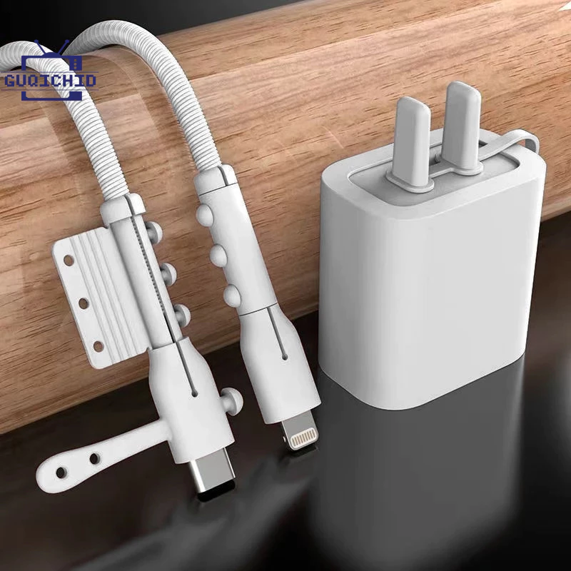 เคสถนอมสายชาร์จCharger Protector สายชาร์จซิลิโคนหุ้มสายเคเบิลข้อมูลแบบสร้างสรรค์ ปลอกหุ้มแบบนิ่ม ชุดป้องกันสายเคเบิลข้อม