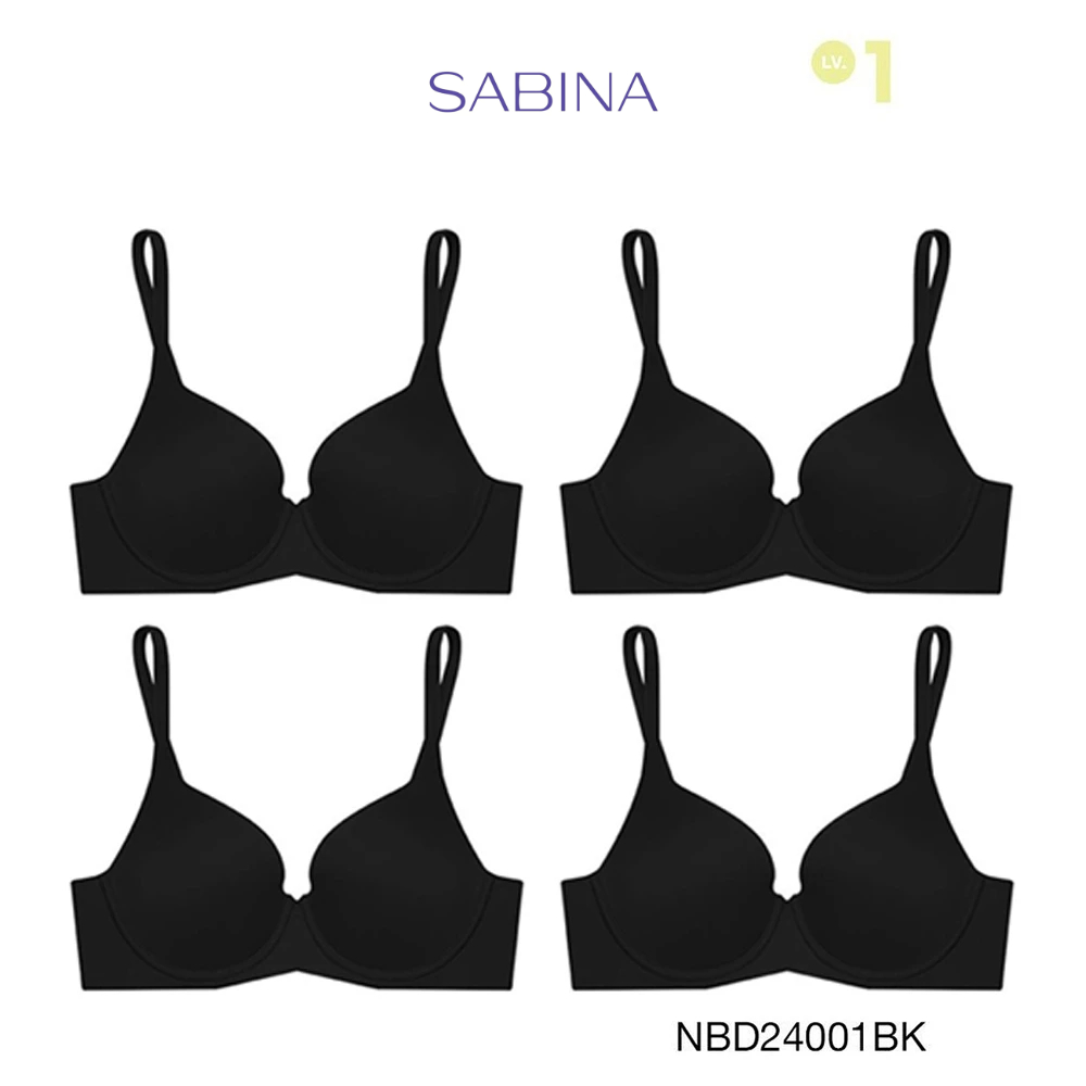 [Online Exclusive] Sabina เสื้อชั้นใน (Set 4 ชิ้น) Perfect Bra Level 1 มีโครง รหัส NBD24001BK - สีดำ