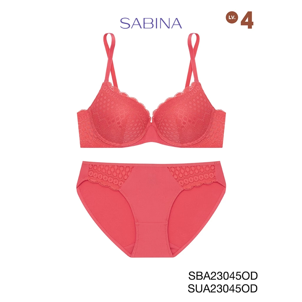 Sabina เซตชุดชั้นใน รุ่น Doomm Doomm Level 4 เสื้อชั้นใน  มีโครง รหัส SBA23045OD+SUA23045OD - สีส้มเข้ม