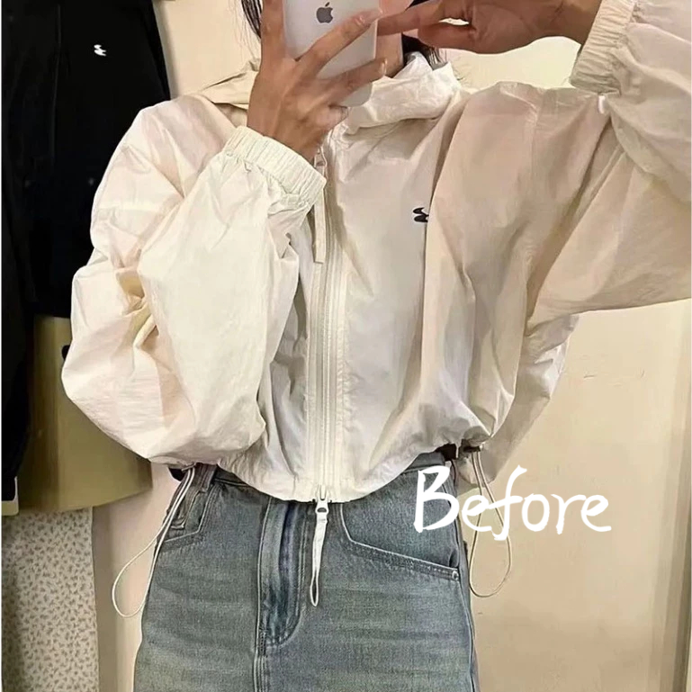 เสื้อคลุมผ้าร่ม มีฮู้ด5สี ซิปรูดได้2ทาง BF