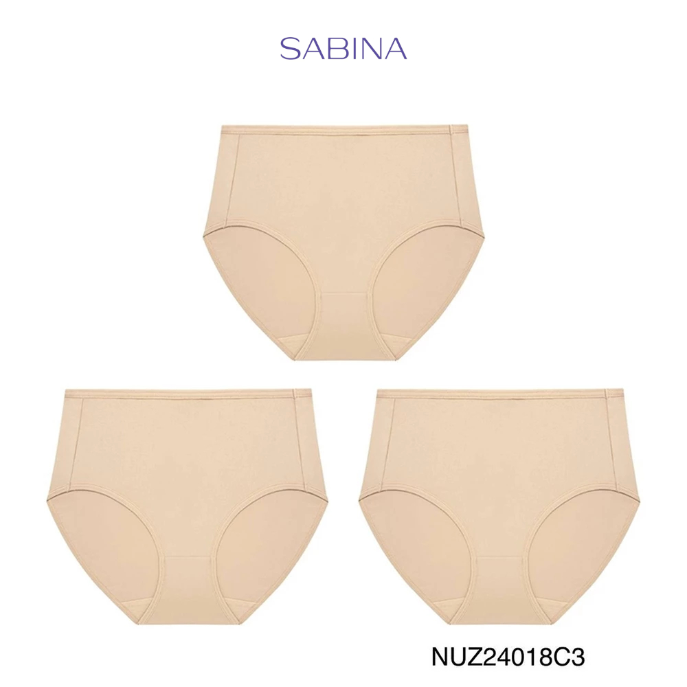 Sabina กางเกงชั้นใน (Set 3 ชิ้น) Microfiber Everyday Series กางเกงในทรงเอวสูง รหัส NUZ24018C3 - สีเนื้อเข้ม