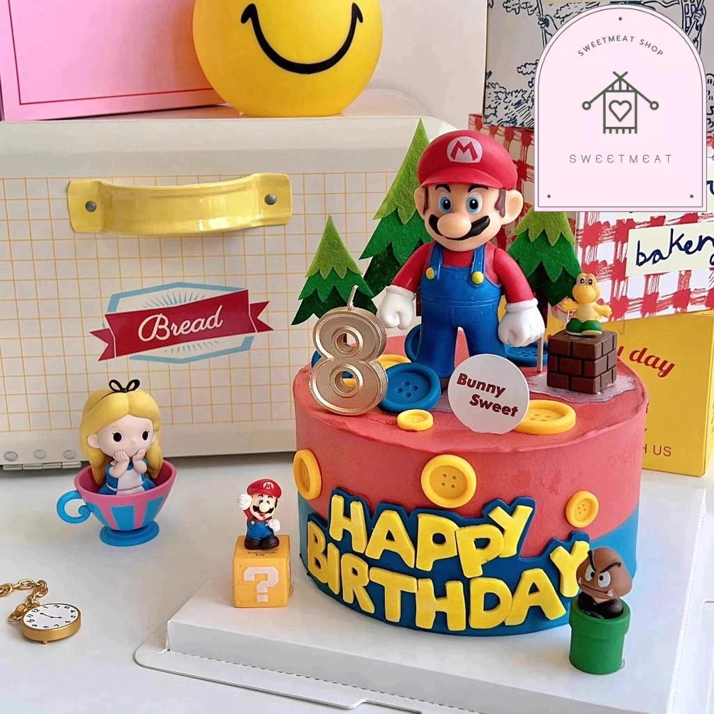 ตุ๊กตาแต่งเค้ก ตุ๊กตามาริโอ้ แต่งเค้ก เค้กวันเกิด Happy Birthday