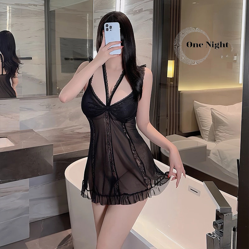 ชุดนอนเซ็กซี่ ชุดนอนไม่ได้นอน [มีฟอง] ซีทรู รุ่น D2410 (Wm) 🏆เกรดพรีเมี่ยมแท้ Onenight888