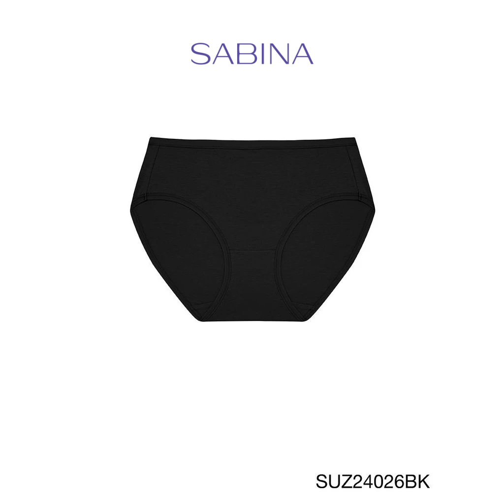 Sabina Panty Zone Cloud Cotton Cloud On Series กางเกงในทรงเอวสูงปานกลาง รหัส SUZ24026BK - สีดำ