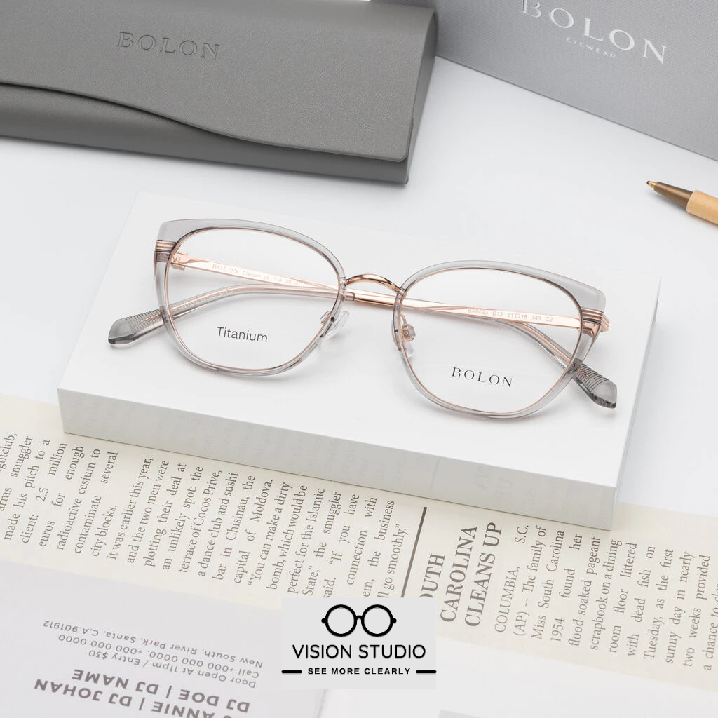 แว่นสายตา BOLON รุ่น Madrid BA6023 B13 Transparent Grey / Rose Gold
