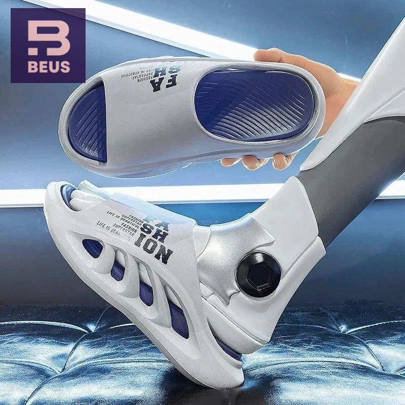 Beus รองเท้าแตะยอดฮิต รุ่น tm เหมาะสำหรับผู้ชาย ส้นพื้นหนา 4 เซ็น มีปุ่มใต้รองเท้า กันลื่นได้ดีเยี่ย