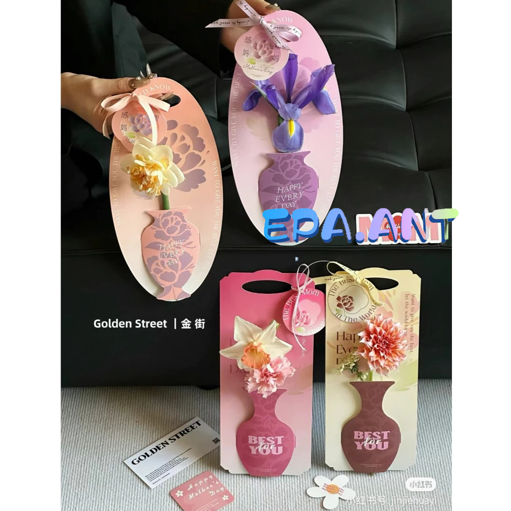 EPAกล่องจัดดอกไม้ กระเป๋าใส่ดอกไม้ ช่อดอกไม้กุหลาบ กล่องบรรจุภัณฑ์ กล่องดอกไม้เดี่ยว ดอกไม้วัสดุบรรจุภัณฑ์