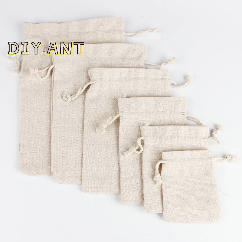 ถุงผ้า สีครีม ผ้าดิบ ใส่เครื่องหอม ใส่ของ มีหลายขนาด (สินค้าพร้อมส่ง)