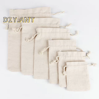 ถุงผ้า สีครีม ผ้าดิบ ใส่เครื่องหอม ใส่ของ มีหลายขนาด (สินค้าพร้อมส่ง)