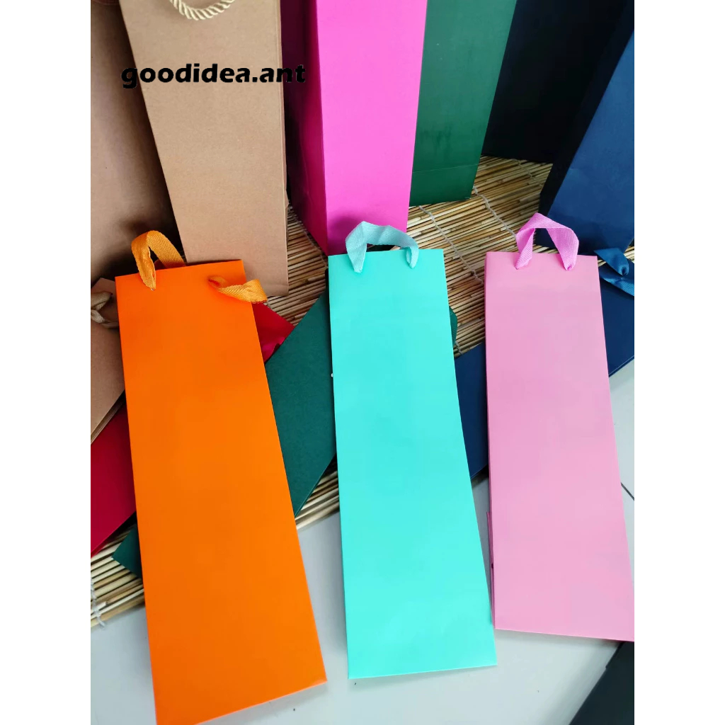 GIDA✏️ พร้อมส่ง ถุงไวน์ กระดาษใส่ขวด ถุงกระดาษคราฟท์ทรงยาวใส่ของ