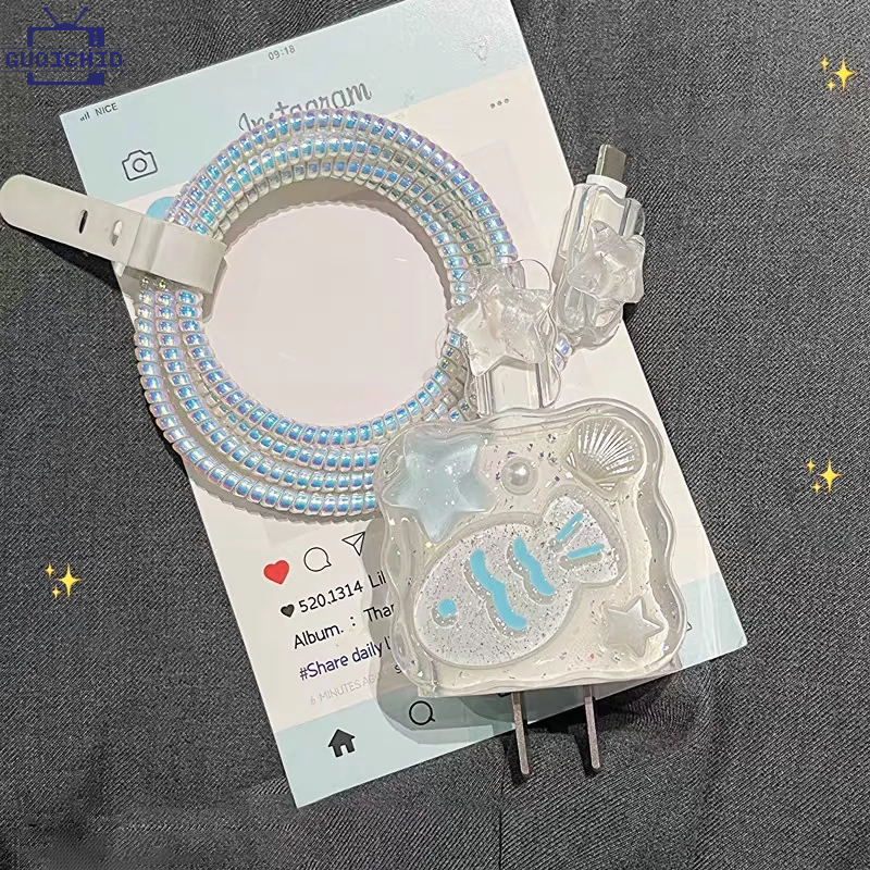 (1ชุด5ชิ้น) เคสถนอมสายชาร์จองกันสายชาร์จแบบ Drop Glue Data Cable ฝาครอบป้องกันสายชาร์จ เหมาะสำหรับ IP(18W/20W)Protector ราคา ถูกที่สุด ดีลบีเคเค แกลเลอรีภาพที่ 2