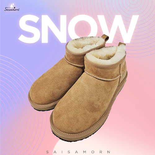 Saisamorn รุ่นรองเท้าหิมะ รองเท้ากันหนาว รองเท้าเดินบนหิมะ