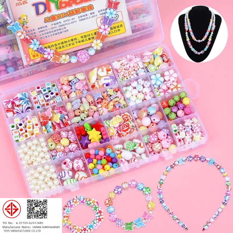 diy พร้อมส่ง ชุดลูกปัด ร้อยลูกปัด diy พร้อมอุปกรณ์ครบชุดและกล่องจัดเก็บ 5 ขวบขึ้นไป