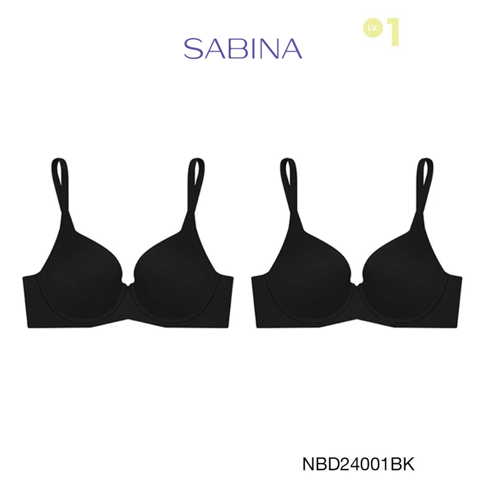 Sabina เสื้อชั้นใน (Set 2 ชิ้น) Perfect Bra Level 1 เสื้อชั้นใน ไร้ตะเข็บ มีโครง รหัส NBD24001BK - ส