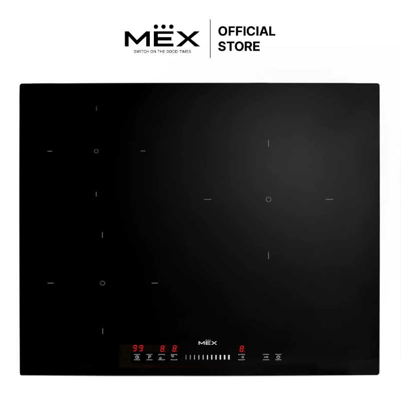 MEX รุ่น VSB563 เตาแม่เหล็กไฟฟ้า 3 หัวเตา ฐานกระจกเซรามิค ขนาด 60 ซม. (Induction)